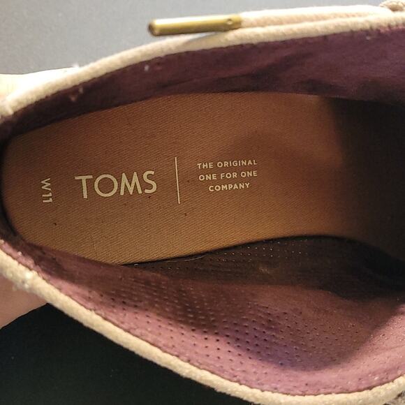 TOMS Kala Lace-Up Wedge Booties Women’s Size 11 Tan Suede Desert Comfort Style - Picture 8 of 11